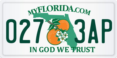 FL license plate 0273AP