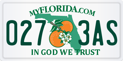 FL license plate 0273AS