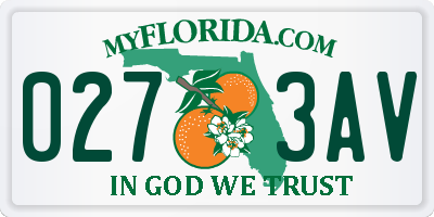 FL license plate 0273AV