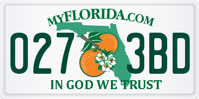 FL license plate 0273BD