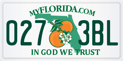 FL license plate 0273BL