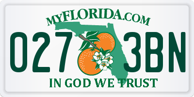 FL license plate 0273BN