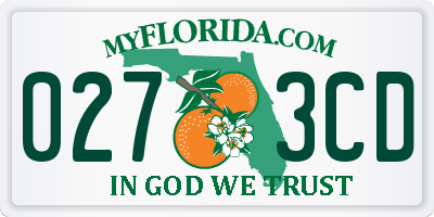 FL license plate 0273CD