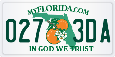 FL license plate 0273DA