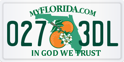 FL license plate 0273DL