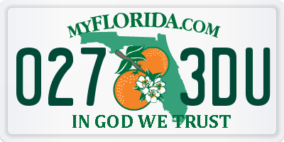 FL license plate 0273DU