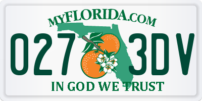 FL license plate 0273DV