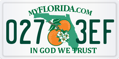FL license plate 0273EF