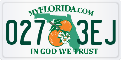 FL license plate 0273EJ
