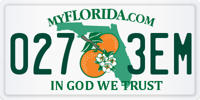 FL license plate 0273EM