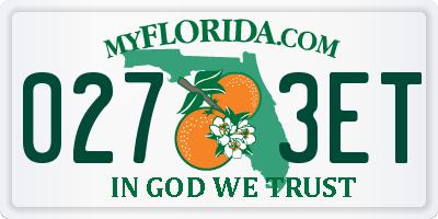 FL license plate 0273ET