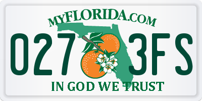 FL license plate 0273FS