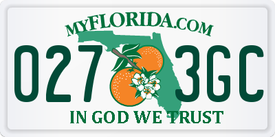 FL license plate 0273GC