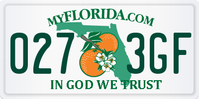 FL license plate 0273GF