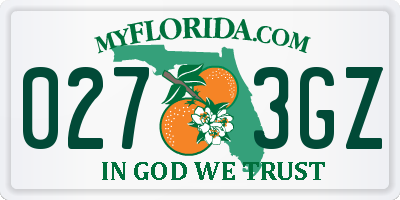 FL license plate 0273GZ