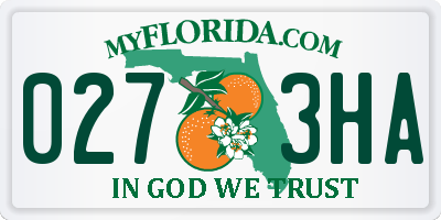 FL license plate 0273HA
