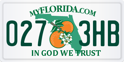 FL license plate 0273HB