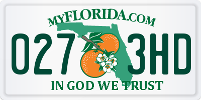 FL license plate 0273HD