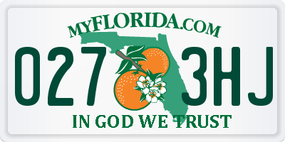FL license plate 0273HJ