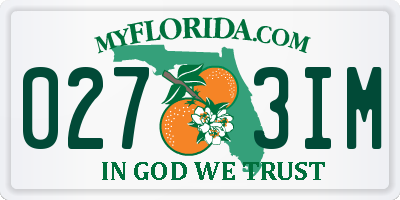 FL license plate 0273IM