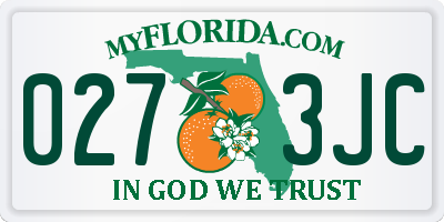 FL license plate 0273JC