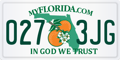 FL license plate 0273JG