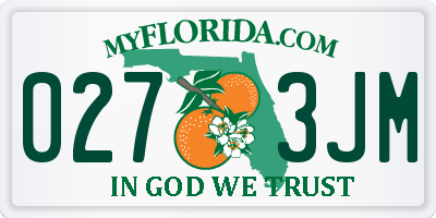 FL license plate 0273JM