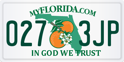 FL license plate 0273JP