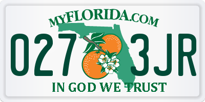 FL license plate 0273JR