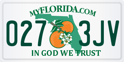 FL license plate 0273JV