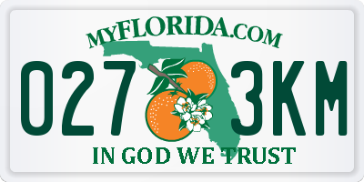 FL license plate 0273KM