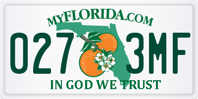 FL license plate 0273MF