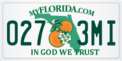 FL license plate 0273MI