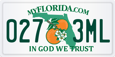 FL license plate 0273ML