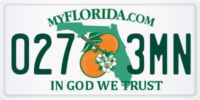 FL license plate 0273MN