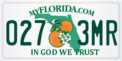 FL license plate 0273MR