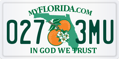 FL license plate 0273MU