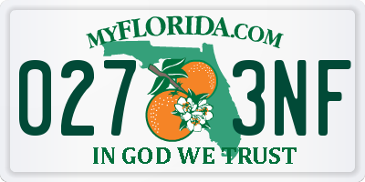 FL license plate 0273NF