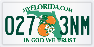 FL license plate 0273NM