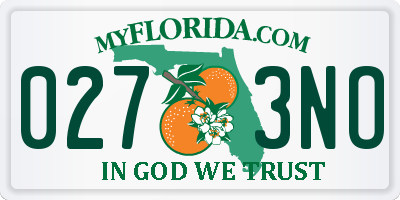 FL license plate 0273NO