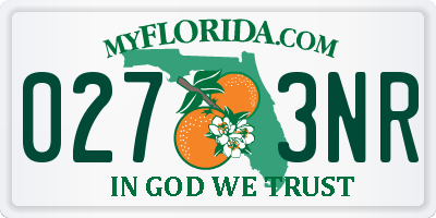 FL license plate 0273NR