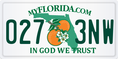FL license plate 0273NW
