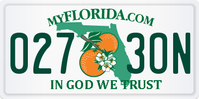 FL license plate 0273ON