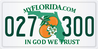 FL license plate 0273OO