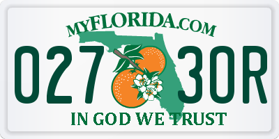 FL license plate 0273OR
