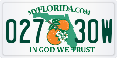 FL license plate 0273OW