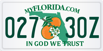 FL license plate 0273OZ