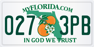 FL license plate 0273PB