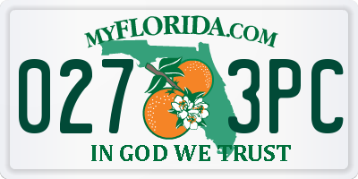 FL license plate 0273PC