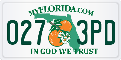 FL license plate 0273PD